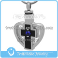 2016 Dubaï Or Bijoux En Acier Inoxydable Chers Mémorial Pendentif Pour Pet De Frêne Noir émail Crémation Bijoux avec Big Stone